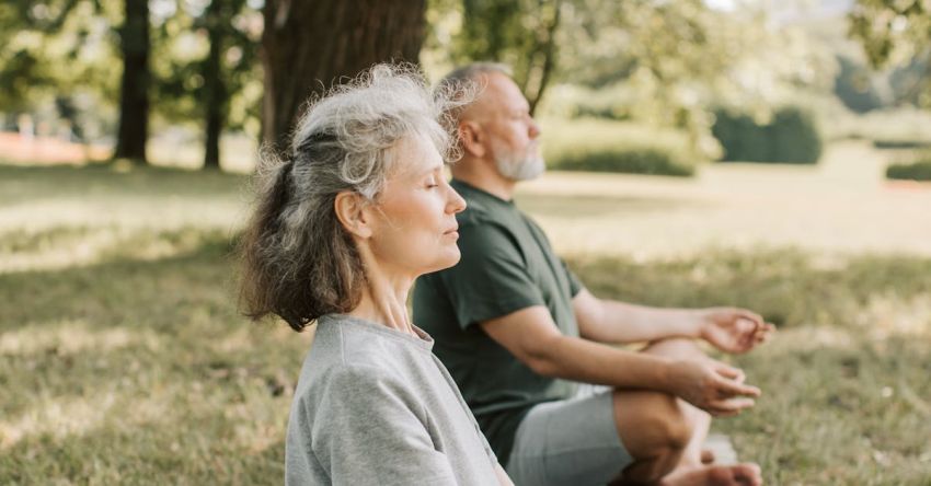 Yoga Mats - Elderly People Meditating in the Park